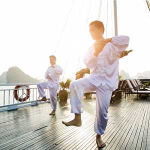 Tai Chi Session- 5-star Hera Grand Luxury Cruise – 3-Day Ha Long Bay Discovery
