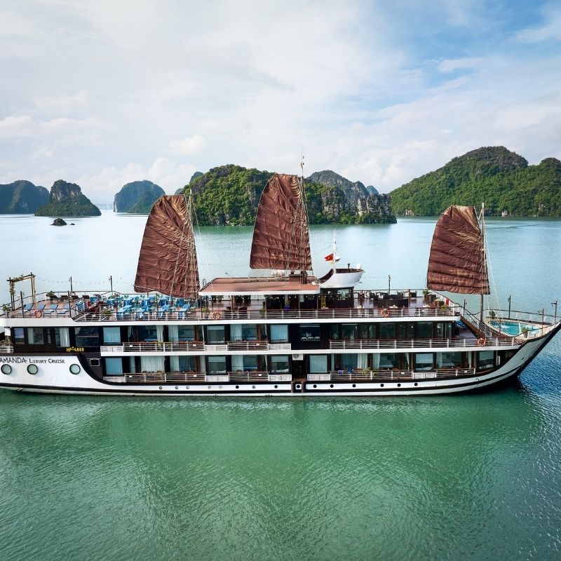 Amanda Luxury Cruise – 2 Days 1 Night Halong & Lan Ha Bay Exploration